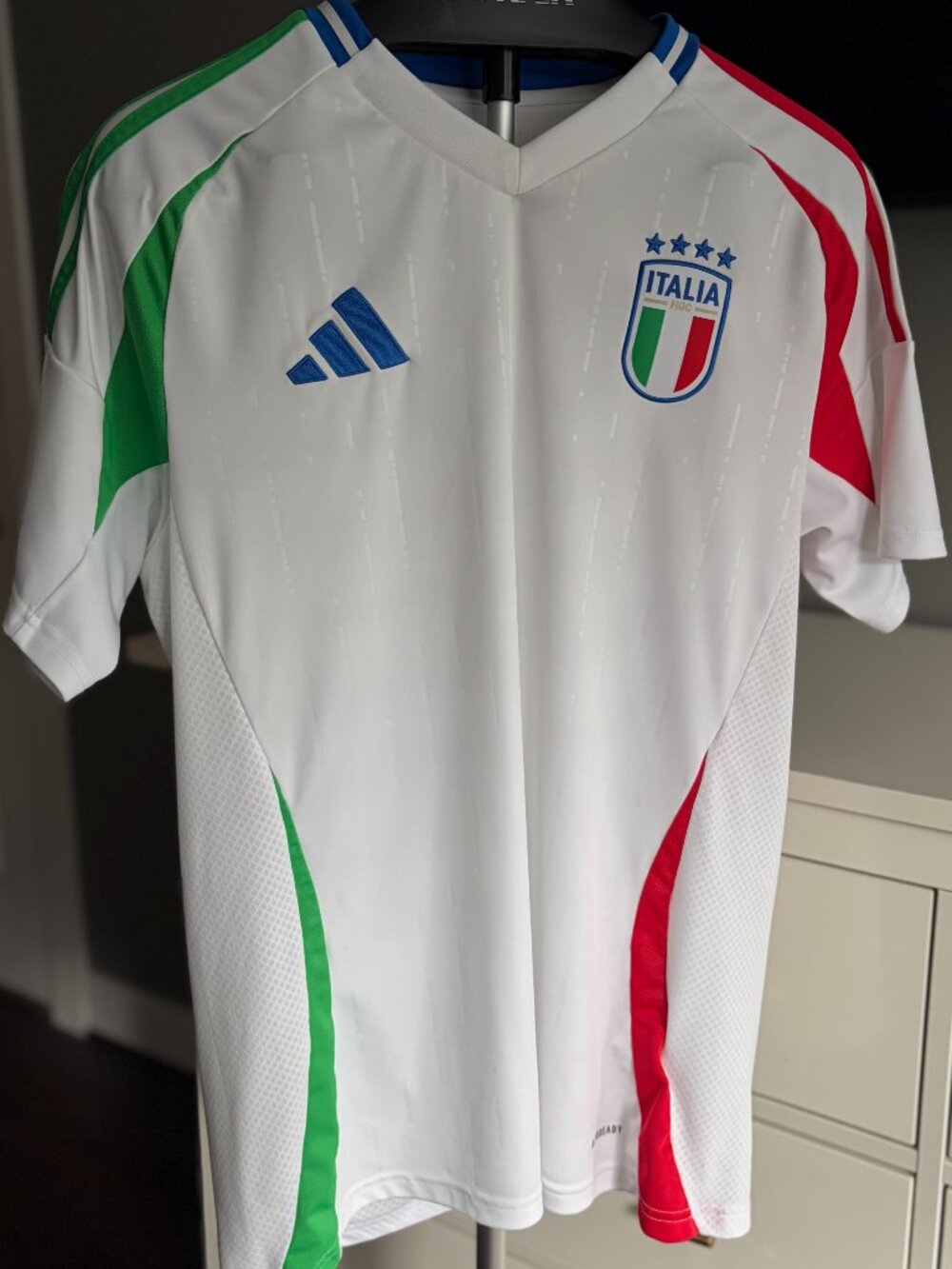 adidas Italy Italia White Away Soccer Jersey Men’s Large AEROREADY